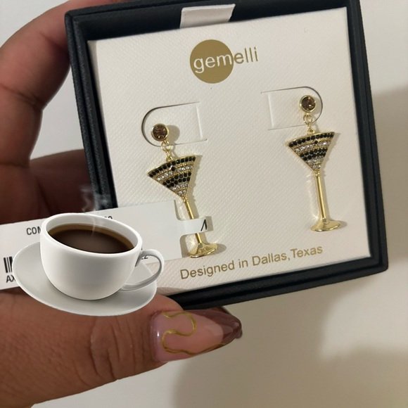 Gold Espresso Martini Earrings - Picture 2 of 3